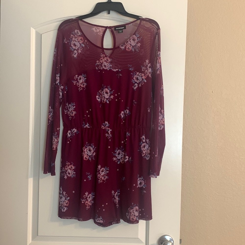 Romper floral and burgundy